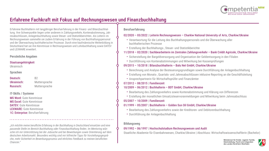 Erfahrene Fachkraft mit Fokus auf Rechnungswesen und Finanzbuchhaltung